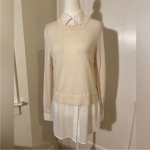 Sandro combo sweater blouse - small